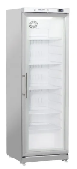 Réfrigérateur positif 1 porte vitrée inox 400l Commande En Gros