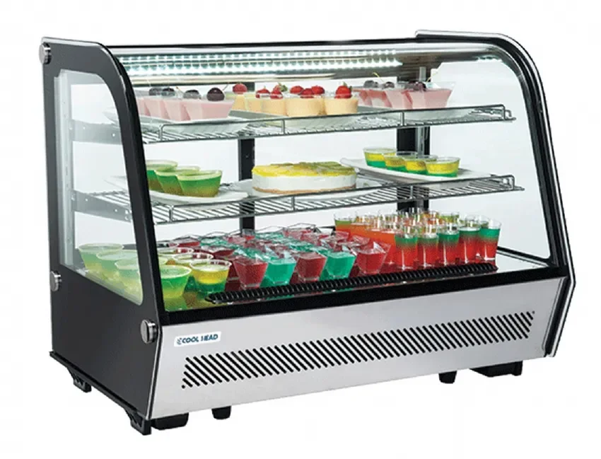 Commander Vite Vitrine de comptoir réfrigérée cadre noir vitre incurvée 160l