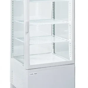 Vitrine réfrigérée verticale positive cadre blanc et vitre plate 78l Vente Flash