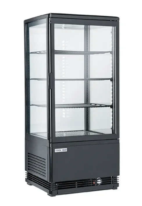 Dernière Chance Vitrine réfrigérée verticale positive cadre noire et vitre plate 78l