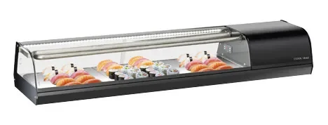 Vitrine de comptoir réfrigérée positive pour sushis 6 cuves Retour Gratuit