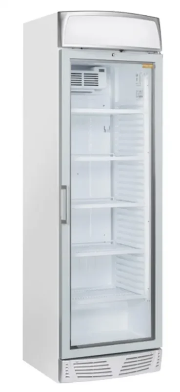 Pas Cher Armoire positive blanche pour boissons 1 porte vitrée panneau publicitaire 350l