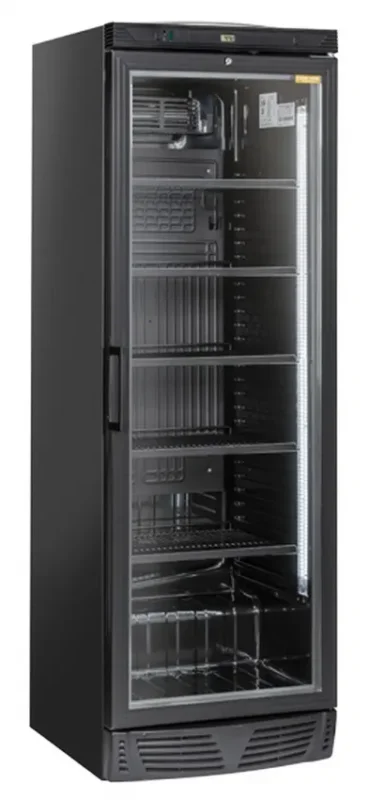 Armoire réfrigérée pour boissons noire 1 porte vitrée 350l Populaire
