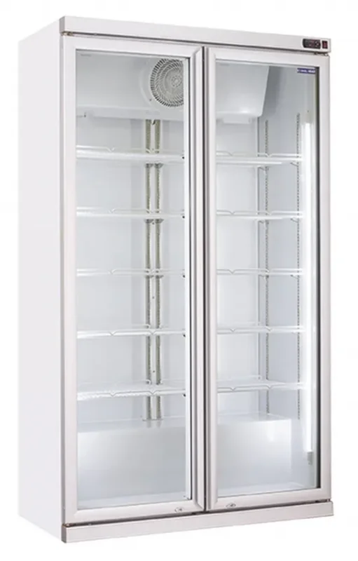 Réfrigirateur positif blanc pour boissons 2 portes vitrées 1050l Petit Prix