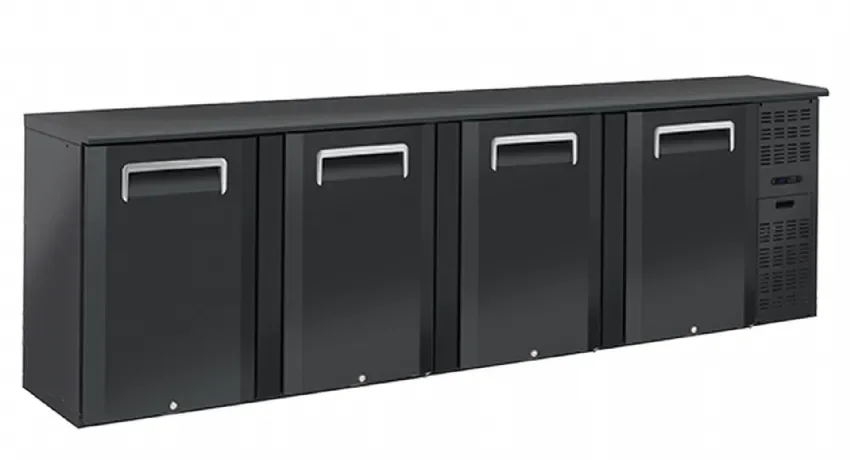 Prix Choc Arrière bar pour boissons noir 4 portes à charnières solides 618l