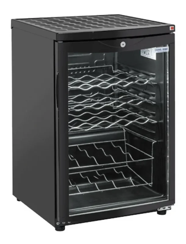 Cave à vins noire 1 porte vitrée 85l Commander Maintenant
