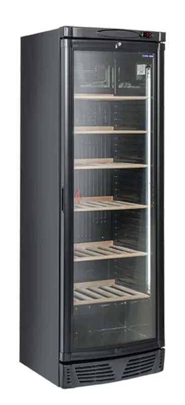 Prix Réduit Cave à vins noire 1 porte vitrée 350 litres