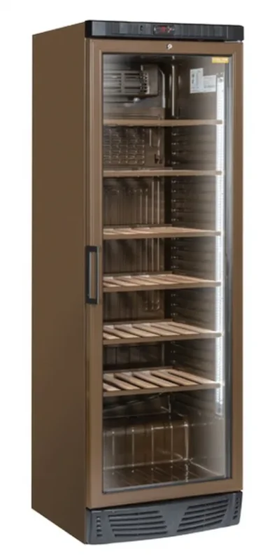Haute Qualité Cave à vins marron 1 porte vitrée 358 l - 595x620x1830 mm