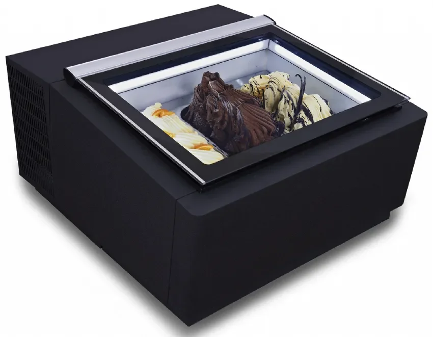 Vitrine à creme glacée noir a poser s'ouvre du côté client Offre Limitée