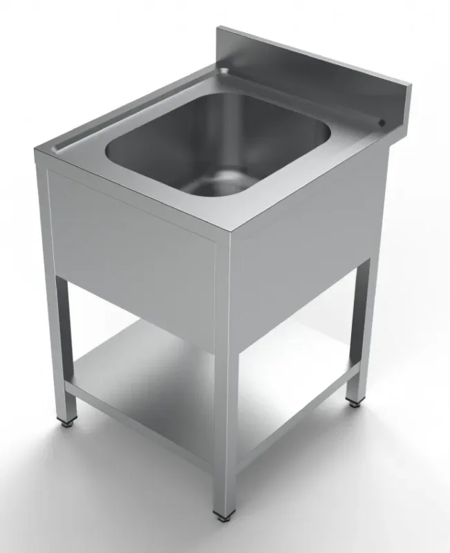 Plonge inox profondeur 700 étagère 1 centre 600 Bon Marché