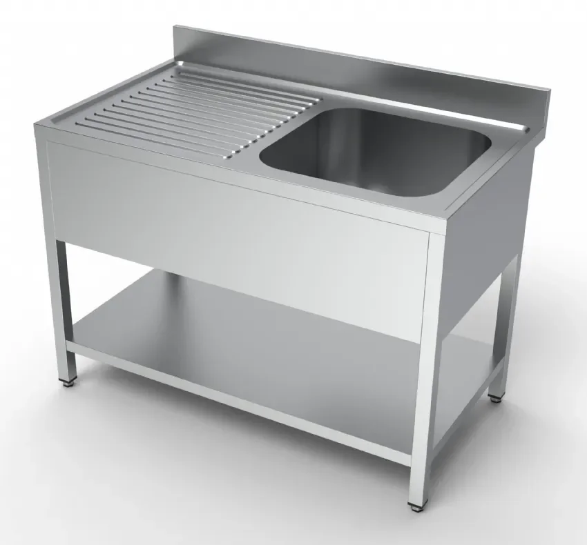 Plonge inox profondeur 700 étagère 1 à droite 1200 Réduction