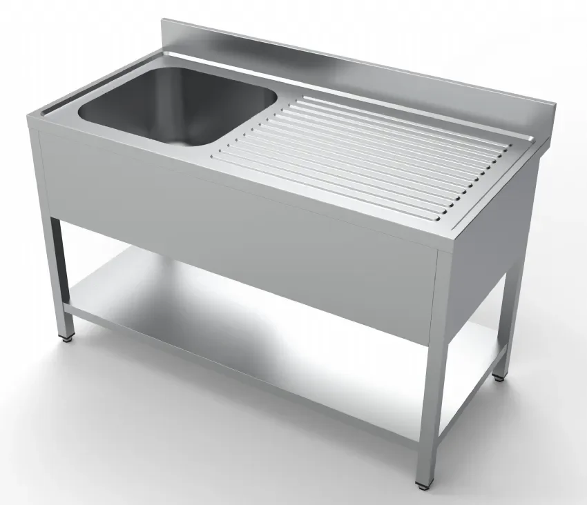 Nouveauté Plonge inox profondeur 700 étagère 1 à gauche 1400