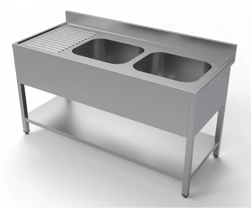 Produit De Marque Plonge inox profondeur 700 étagère 2 à droite 1600