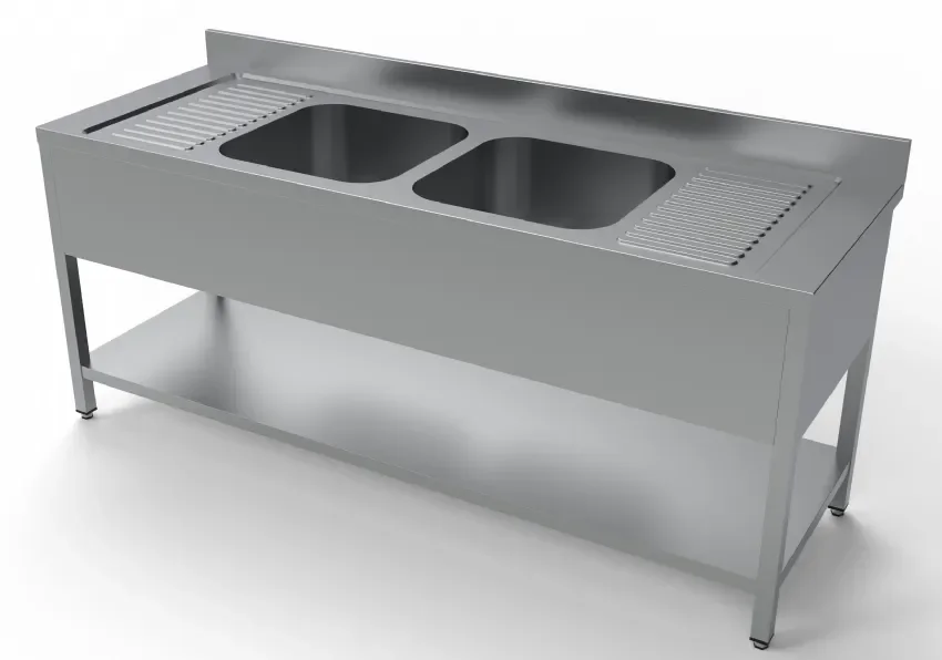 Réduction Plonge inox profondeur 700 étagère 2 centre 2000