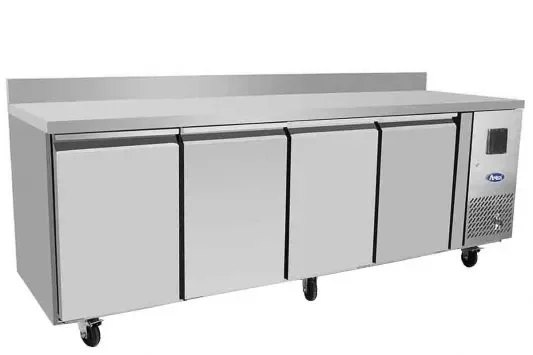 Table réfrigérée gn1/1 positive tropicalisée 4 portes avec dosseret Expédié Aujourd’hui