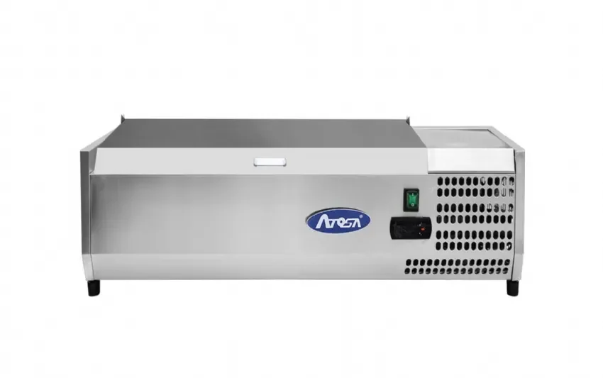 Offre Du Jour Présentoir à ingrédients réfrigéré couvercle inox pour 4 bacs gn1/3 - bac non inclus