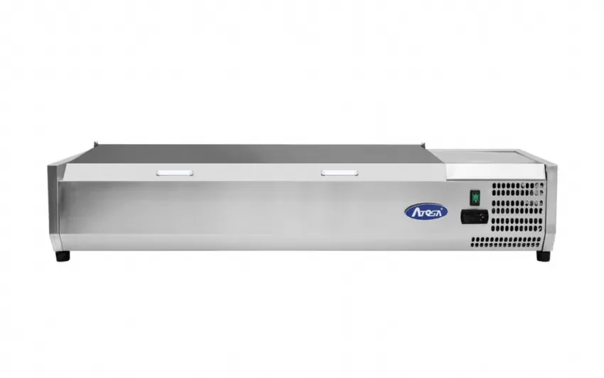 Promotion Saisonnière Présentoir à ingrédients réfrigéré couvercle inox pour 8 bacs gn1/3
