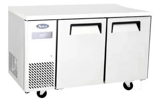 Prix Promo Table compacte positive tropicalisée 2 portes inox 370l groupe à gauche
