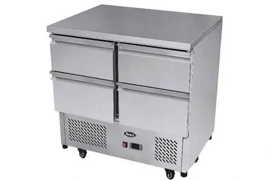 Meuble compact de stockage 4 tiroirs inox réfrigérant vert r600a Bon Plan