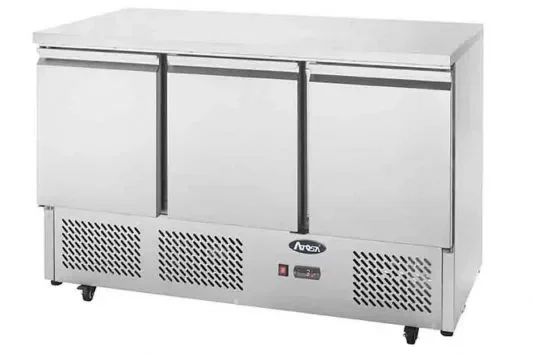 Offre Spéciale Meuble compact de stockage 3 portes inox réfrigérant vert r600a
