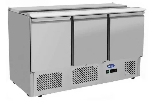 Réduction Saladette 3 portes + plan de travail (bacs gn en option)
