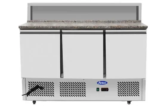 Meuble à pizza compact 3 portes avec plan de travail en granit 300l (8x1/6) Livraison Gratuite