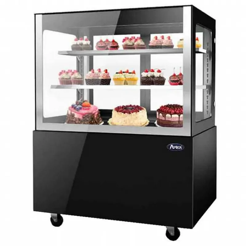 Vitrine de comptoir réfrigérée noire pour pâtisserie service arrière 230 litres - 900x660x1200 mm Commander Vite