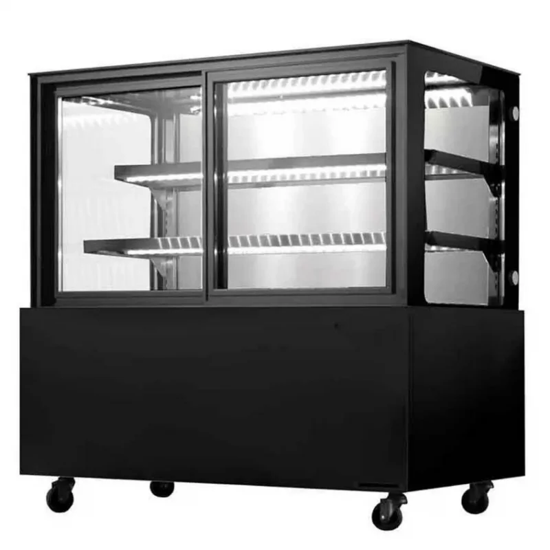 Nouvelle Collection Vitrine murale noire avec fond inox avec portes coulissantes avant de largeur 1200mm