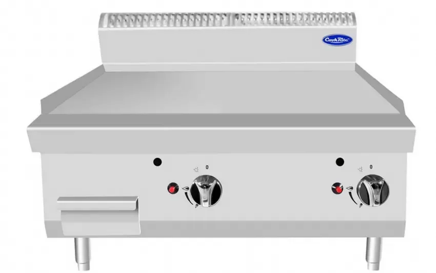 Plancha à poser avec plaque en acier 2 brûleurs à gaz à poser profondeur 700mm Haute Qualité