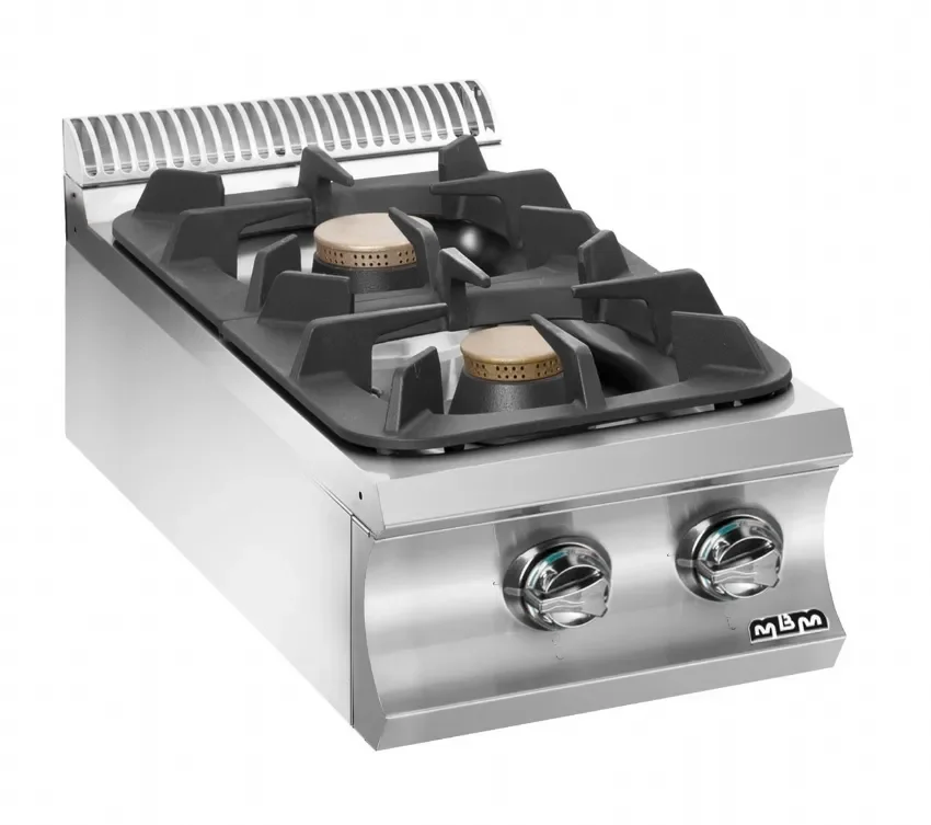 Fourneau professionnel a gaz 2 feux vif 7 kw et 11 kw a poser domina pro 900 Prix Promo