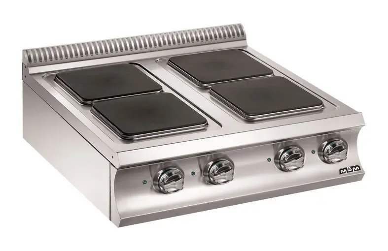 Fourneau professionnel electrique 4 plaque carrés a poser domina pro 900 Haute Qualité