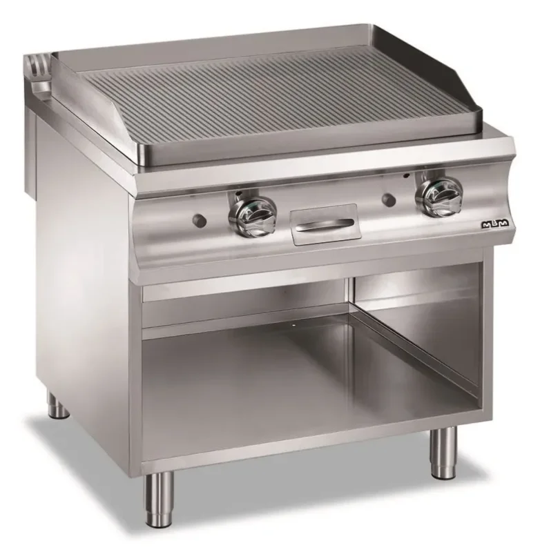 Plaque a snack professionnel gaz plaque rainurée 780x720x15 domina pro 900 Meilleure Vente