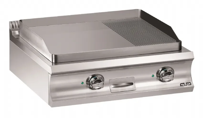 Must-Have Plaque a snack professionnel electrique plaque lisse rainurée 780x720x15 a poser domina pro 900