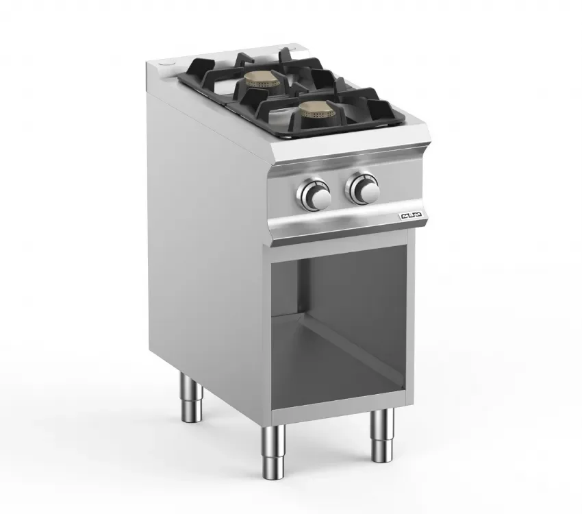 Fourneau professionnel a gaz 2 feux vif 5,5 kw sur sousbassment libre domina pro 700 Soldes