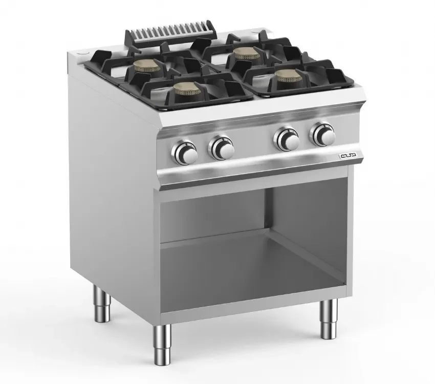 Offre Spéciale Fourneau professionnel a gaz 4 feux vif 55 kw sur sousbassment libre domina pro 700