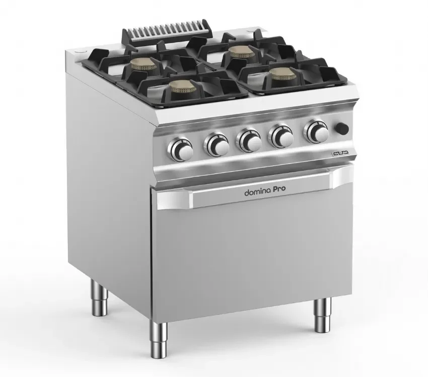 Solde Fourneau professionnel a gaz 4 feux vif 5,5 kw sur sousbassment libre domina pro 700