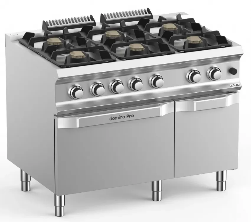 Fourneau professionnel a gaz 6 feux vif 5,5 kw sur four a gaz domina pro 700 Achetez Aujourd’hui