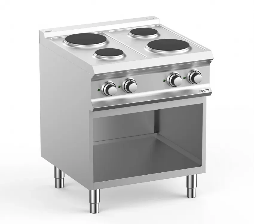 Fourneau professionnel electrique 4 plaque 2x1,5 kw et 2x2,6 kw sur sousbassment libre domina pro 700 Remise