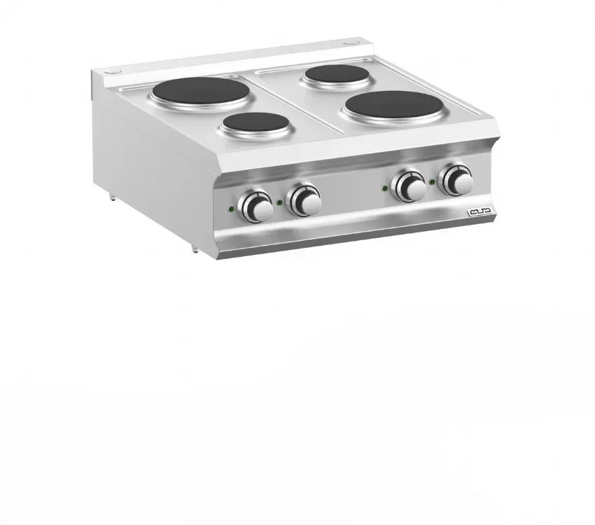 Fourneau professionnel a gaz 4 plaques rondes 2x1,5 kw et 2x2,6 kw a poser domina pro 700 Certifié