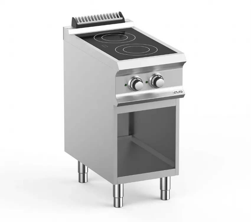 Fourneau professionnel electrique 2 plaque vitrocéramique sur soubassment libre domina pro 700 Meilleur Prix