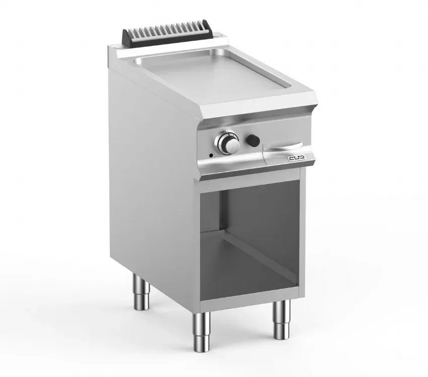 Plaque a snack professionnel gaz sur soubassment libre, 1 plaque lisse 33x54 domina pro 700 Petit Prix