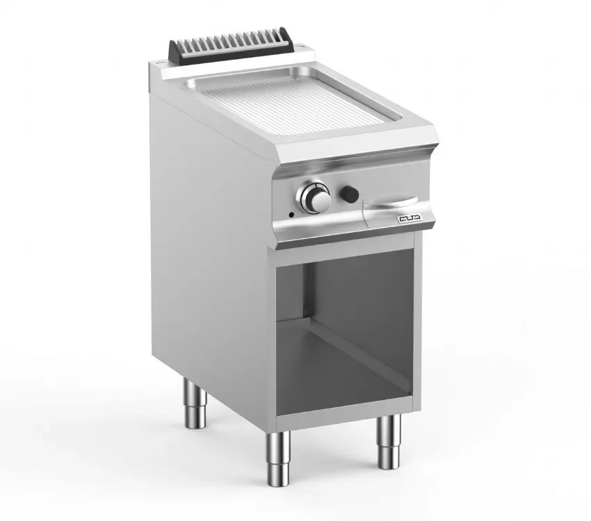 Plaque a snack professionnel gazsur soubassment libre, 1 plaque rainurée 33x54 domina pro 700 Acheter Direct