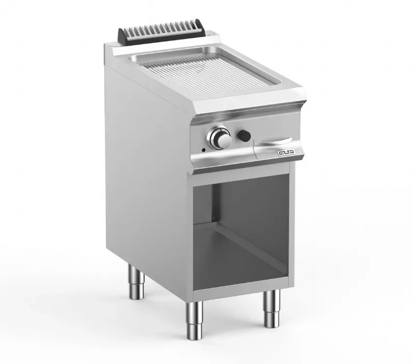 Plaque a snack professionnel gazsur soubassment libre, 1 plaque rainurée chromee 33x54 domina pro 700 Offre Du Jour