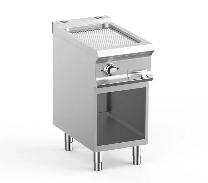 Plaque a snack professionnel electriquesur soubassment libre plaque rainurée chromee 33x54 domina pro 700 Expédié Aujourd’hui