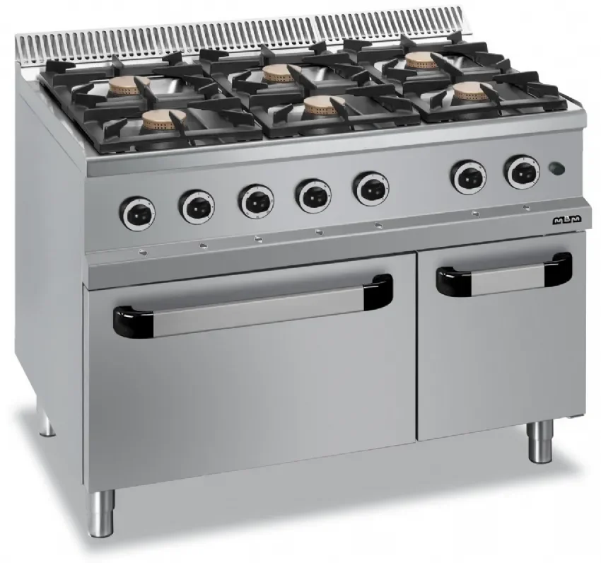 Commande En Gros Fourneau professionnel a gaz 6 feux vif 7 kw sur four electrique magristra plus 700