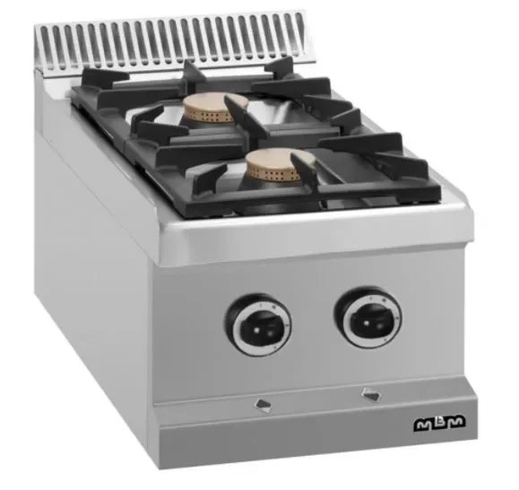Fourneau professionnel a gaz 2 feux vif 5,5 kw a poser magristra plus 700 Pas Cher