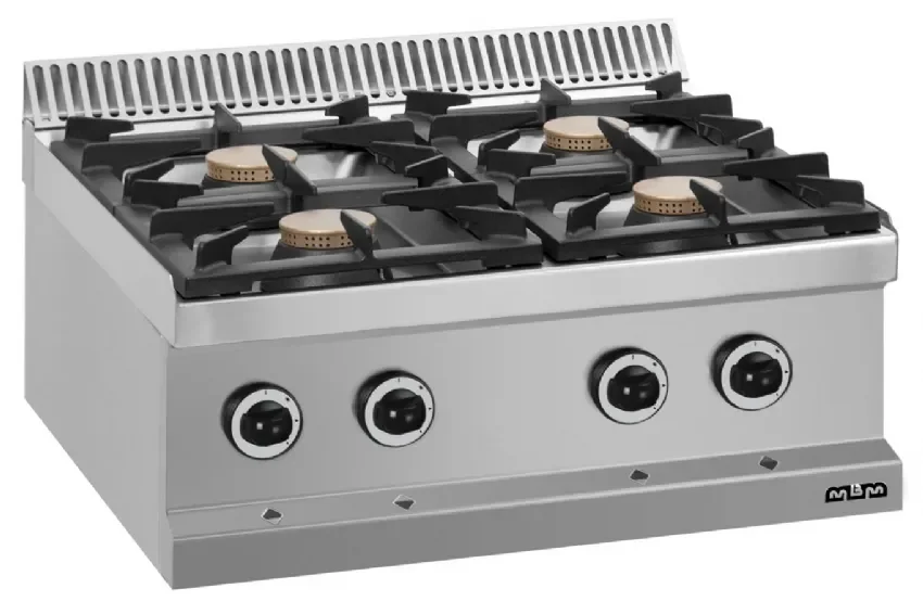 Certifié Fourneau professionnel a gaz 4 feux vif 7 kw a poser magristra plus 700