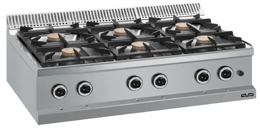 Retour Gratuit Fourneau professionnel a gaz 6 feux vif 7 kw a poser magristra plus 700