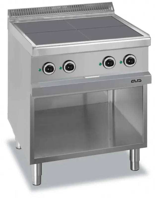 Fourneau professionnel electrique 4 plaques carrées alignees magristra plus 700 Commander Maintenant