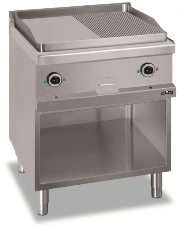 Soldes Plaque a snacker professionnel electrique plaque 1/2 lisse 1/2 rainurées 65x57 magristra plus 700